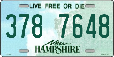 NH license plate 3787648