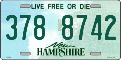 NH license plate 3788742