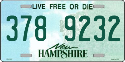 NH license plate 3789232