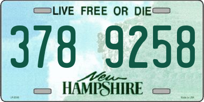 NH license plate 3789258
