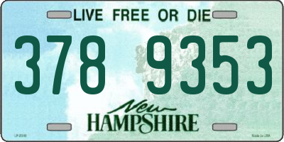 NH license plate 3789353