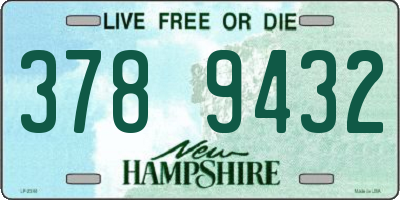 NH license plate 3789432