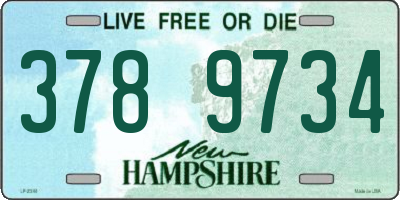 NH license plate 3789734
