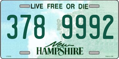 NH license plate 3789992