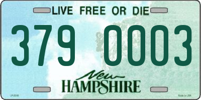 NH license plate 3790003