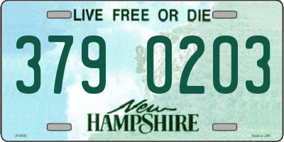 NH license plate 3790203