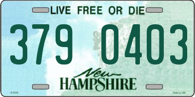 NH license plate 3790403