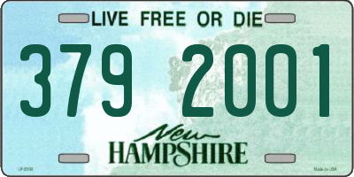 NH license plate 3792001