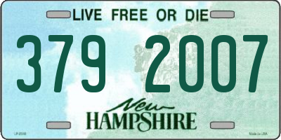 NH license plate 3792007