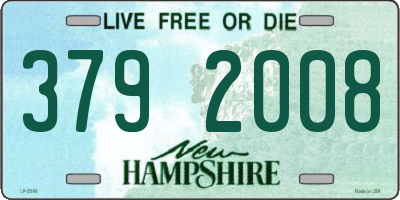 NH license plate 3792008
