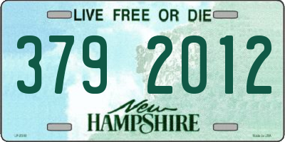 NH license plate 3792012