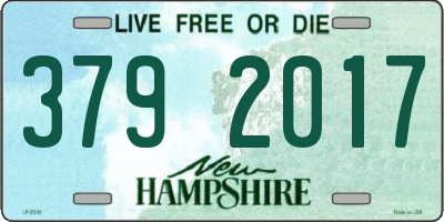 NH license plate 3792017