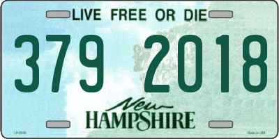 NH license plate 3792018