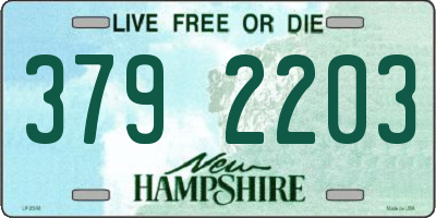 NH license plate 3792203