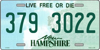 NH license plate 3793022