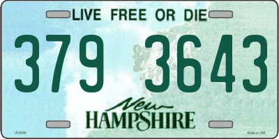 NH license plate 3793643