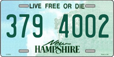 NH license plate 3794002