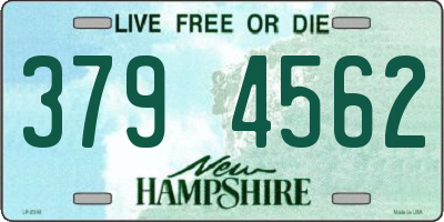 NH license plate 3794562
