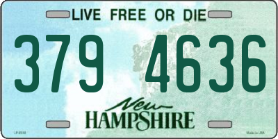 NH license plate 3794636
