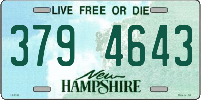 NH license plate 3794643