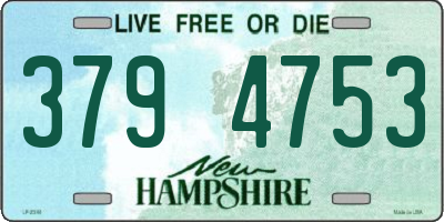 NH license plate 3794753