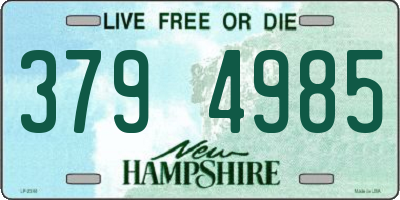 NH license plate 3794985