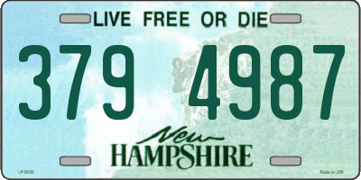 NH license plate 3794987