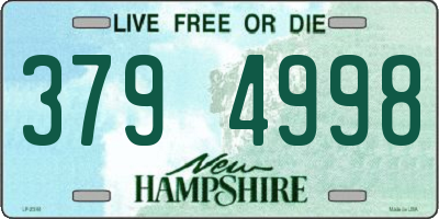 NH license plate 3794998