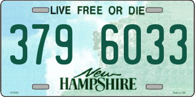 NH license plate 3796033