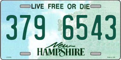 NH license plate 3796543