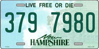 NH license plate 3797980