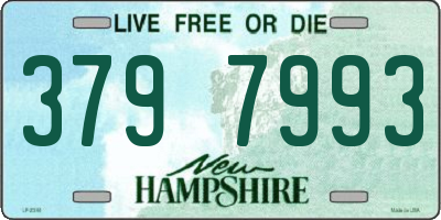 NH license plate 3797993