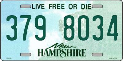 NH license plate 3798034