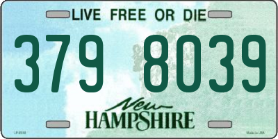 NH license plate 3798039