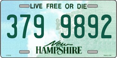 NH license plate 3799892