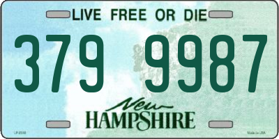 NH license plate 3799987