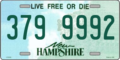 NH license plate 3799992