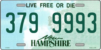 NH license plate 3799993