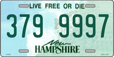 NH license plate 3799997