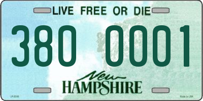 NH license plate 3800001