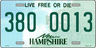 NH license plate 3800013