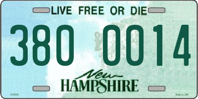 NH license plate 3800014