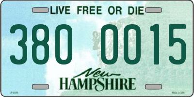 NH license plate 3800015