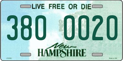 NH license plate 3800020