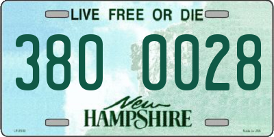 NH license plate 3800028