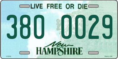 NH license plate 3800029