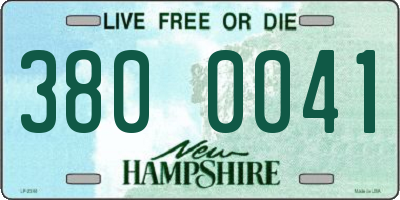 NH license plate 3800041