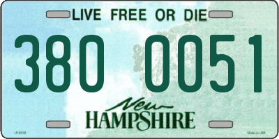 NH license plate 3800051