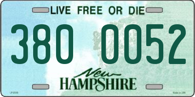 NH license plate 3800052