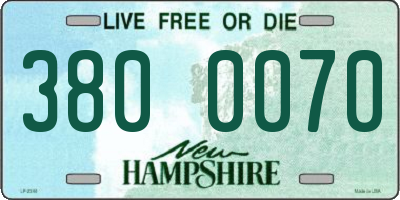 NH license plate 3800070